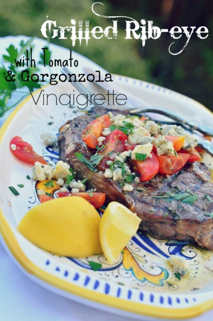 rib-eye steak with tomato gorgonzola vinaigrette