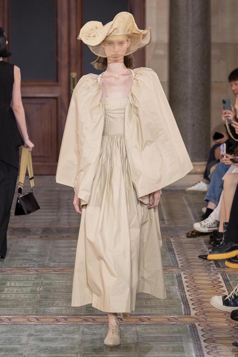 Model on the catwalk at the Uma Wang fashion show in Paris, Spring Summer 2024 Ready To Wear Fashion Week,