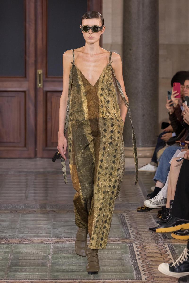 Model on the catwalk at the Uma Wang fashion show in Paris, Spring Summer 2024 Ready To Wear Fashion Week,