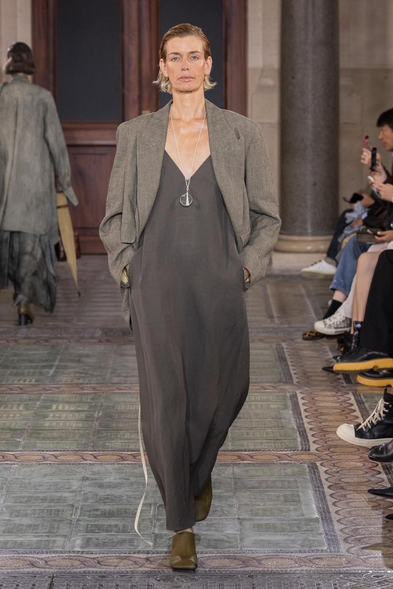 Model on the catwalk at the Uma Wang fashion show in Paris, Spring Summer 2024 Ready To Wear Fashion Week,