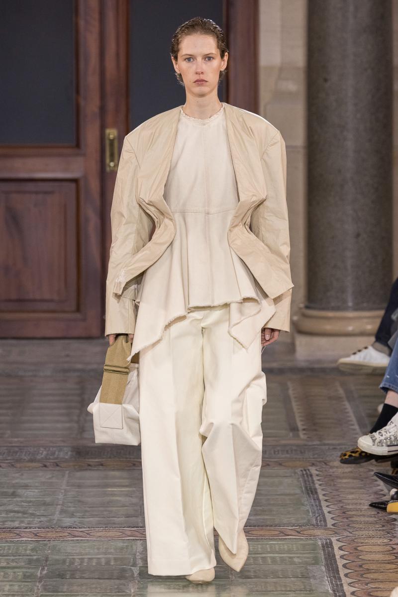 Model on the catwalk at the Uma Wang fashion show in Paris, Spring Summer 2024 Ready To Wear Fashion Week,