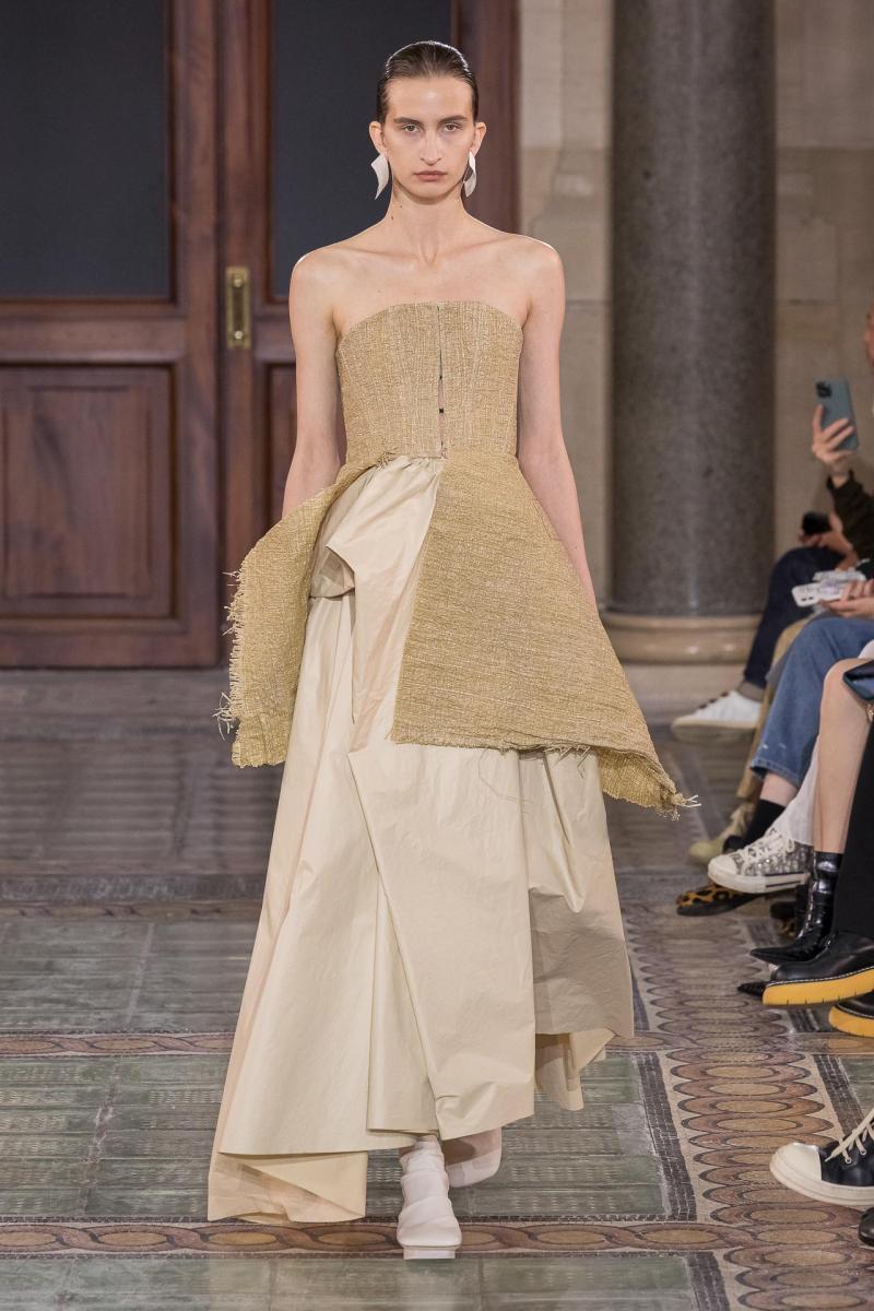 Model on the catwalk at the Uma Wang fashion show in Paris, Spring Summer 2024 Ready To Wear Fashion Week,