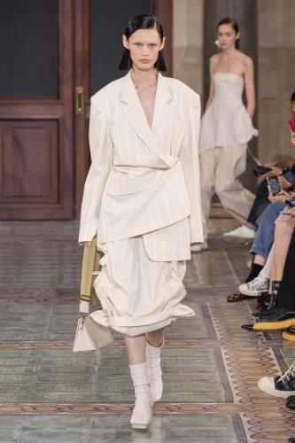 Model on the catwalk at the Uma Wang fashion show in Paris, Spring Summer 2024 Ready To Wear Fashion Week,