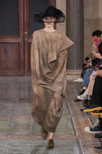 Model on the catwalk at the Uma Wang fashion show in Paris, Spring Summer 2024 Ready To Wear Fashion Week,