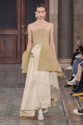 Model on the catwalk at the Uma Wang fashion show in Paris, Spring Summer 2024 Ready To Wear Fashion Week,